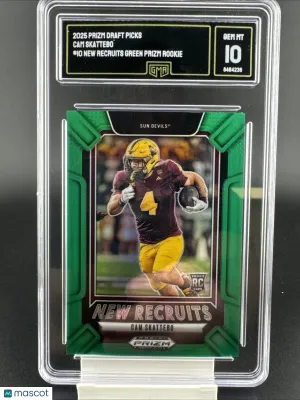 Panini 2025 Prizm Draft Picks Green Prizm Cam Skattebo #10 Rookie GMA 10 Football Card