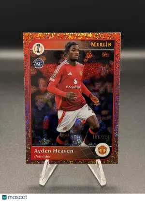 1997 Topps Merlin UEFA Club Competitions Red Sparkle #185 Ayden Heaven RC Man United 106/250