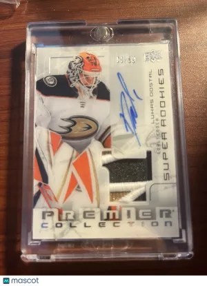 2022-23 UPPER DECK PREMIER LUKAS DOSTAL SUPER ROOKIES AUTO/PATCH /99 Ducks NM
