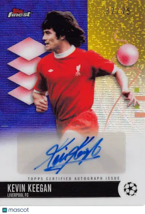 2025-26 Topps Finest UEFA Club Competitions Kevin Keegan Purple Auto /75 #BA-KE Liverpool FC