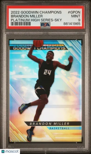 2022 Upper Deck Goodwin Champions Platinum High Series Brandon Miller Platinum High Series Sky PSA 9