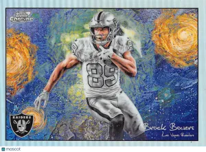 2025 Topps Chrome Cosmic Brock Bowers #STN-21 Las Vegas Raiders