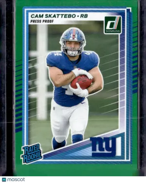 2025 Panini Donruss Football Cam Skattebo #302 Green Press Proof Rookie