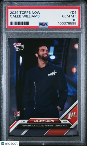 2024 Topps Now Caleb Williams #D1 Rookie PSA 10