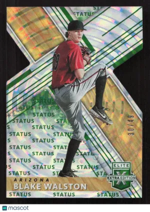 2019 Panini Elite Extra Edition Blake Walston #26 Status Die Cut Emerald SN