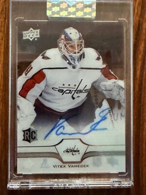 2020-21 Upper Deck Clear Cut Vitek Vanecek Rookie Auto RC #CC-VV