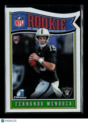 2026 Bowman Chrome Rookie of the Year Favorites Fernando Mendoza #ROY-1 Refractor RC