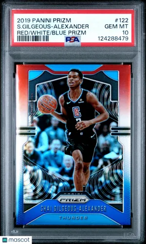 2019 Panini Prizm S. Gilgeous-Alexander Red White Blue #122 Oklahoma City Thunder PSA 10