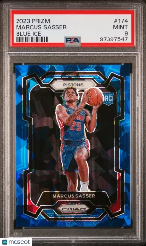 2023 Panini Prizm Marcus Sasser Blue Ice PSA 9