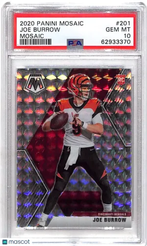 2020 Panini Mosaic Joe Burrow Rookie #201 PSA 10 Cincinnati Bengals