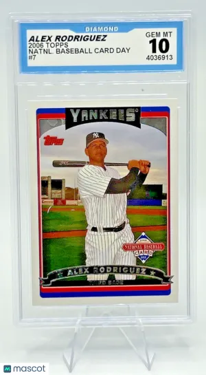 2006 Topps Alex Rodriguez National Baseball Card Day #7 Yankees Diamond Gem 10
