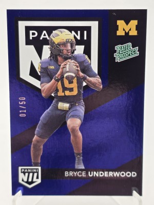 2025 Panini The National Bryce Underwood Rated Prospect Blue 01/50 Michigan NIL9