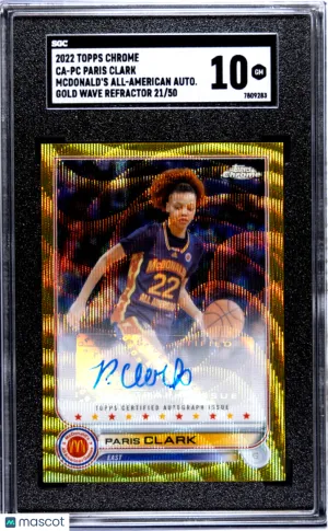 Graded 2022 Topps Chrome McDonald's All-American Paris Clark Auto Gold Wave 21/50 SGC 10 #CA-PC