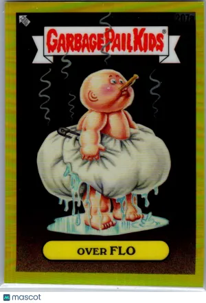 Over Flo 2023 Topps Garbage Pail Kids Chrome Yellow Refractor 241/275 #207a