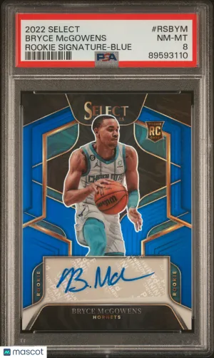 2022 Panini Select Rookie Signatures Bryce Mcgowens Rookie Signature Blue PSA 8