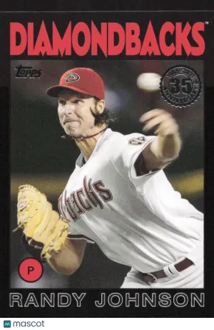 2021 Topps Randy Johnson #86B-54 1986 Topps Baseball 35th Anniversary Black (Series 1) SN