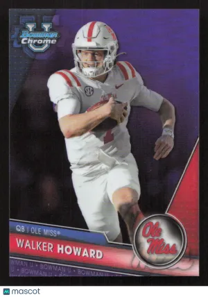 2023 Bowman University Chrome Walker Howard #78 Purple Refractor SN
