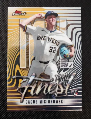 2026 Topps Finest Team Finest Rookie Jacob Misiorowski Brewers TF-24 front