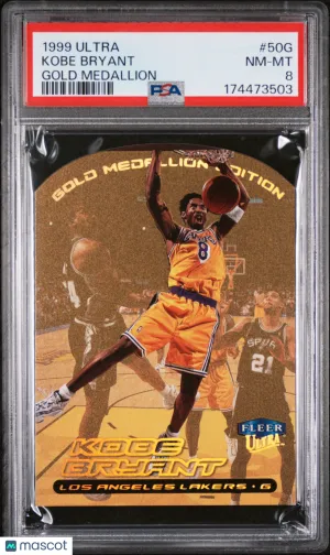 1999 Ultra Kobe Bryant #50G Gold Medallion PSA 8