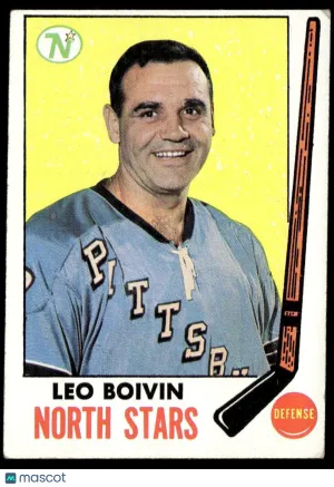 1969 Topps Hockey Card Leo Boivin Minnesota North Stars #122 EX