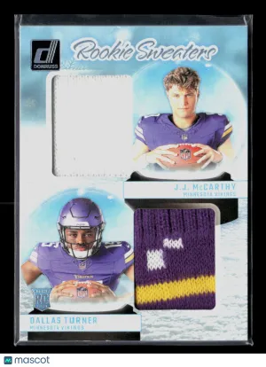 2024 Panini Donruss Dallas Turner J.J. McCarthy #RHD-MIN RC Memorabilia