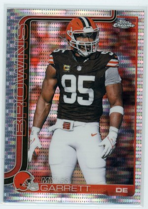 2025 Topps Chrome #70 Myles Garrett Pulsar Refractor front