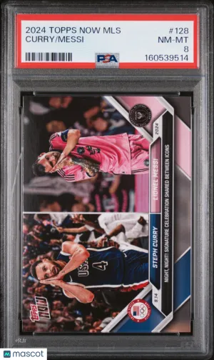 2024 Topps Now MLS Curry Messi #128 PSA 8