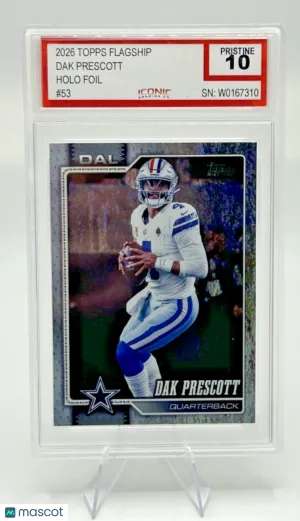 2026 Topps Flagship Dak Prescott #53 Holo Foil Iconic Pristine 10 Cowboys