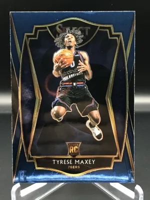 2021 Panini Select Premier Level No.174 Tyrese Maxey Blue Rookie Card