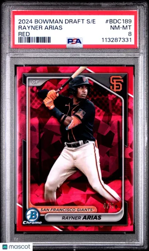 2024 Bowman Draft Sapphire Edition Rayner Arias Red 4/5 PSA 8