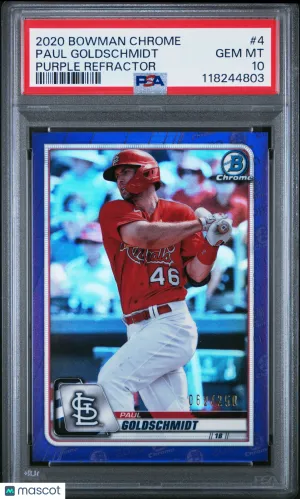 2020 Bowman Chrome Paul Goldschmidt #4 Purple Refractor /250 front