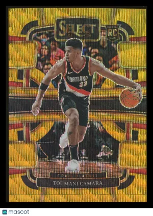Toumani Camara 2023 Panini Select #81 Wave Gold Prizm 09/10 RC Portland Trail Blazers