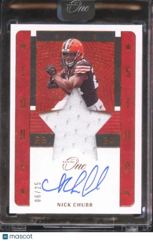 Nick Chubb 2023 Panini One Memorabilia Auto /25 Cleveland Browns