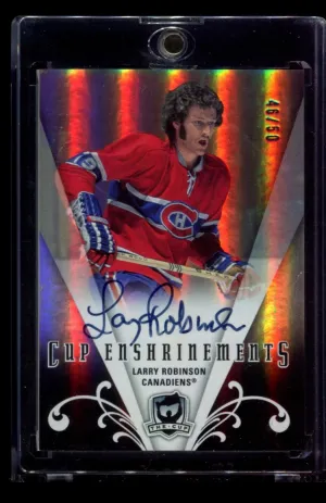2007-08 Upper Deck The Cup Enshrinements Larry Robinson Auto /50 Montreal HOF