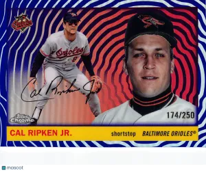 2025 Topps Chrome Platinum Anniversary Cal Ripken Jr. Purple Vibration /250 #305 Baltimore Orioles