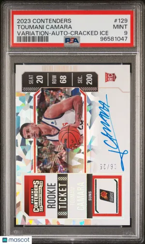 2023 Panini Contenders Toumani Camara Variation Auto Cracked Ice 06/25 PSA 9