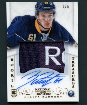 2013 National Treasures Tag /5 Nikita Zadorov #196 RPA Rookie Patch Auto