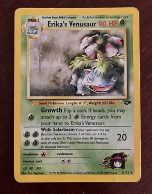 Pokémon Erika’s Venusaur #4 Gym Challenge Holo Rare MP WotC 2000 front