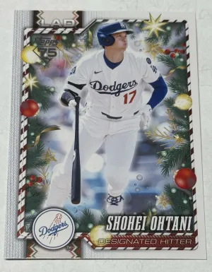 Shohei Ohtani 2026 Topps Holiday Green Holiday Back SP #H100d Dodgers