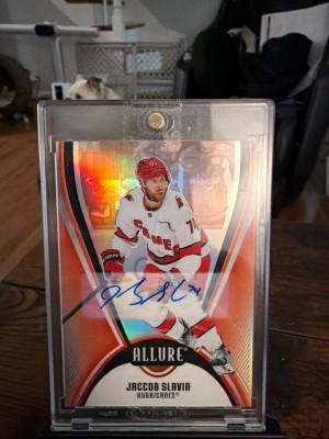 2025-26 Upper Deck Allure #15 Jaccob Slavin Red Rainbow Autos