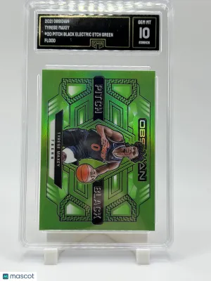2021-22 Panini Obsidian Tyrese Maxey #20 Green Flood Parallel/Variety SSP Insert GMA 10