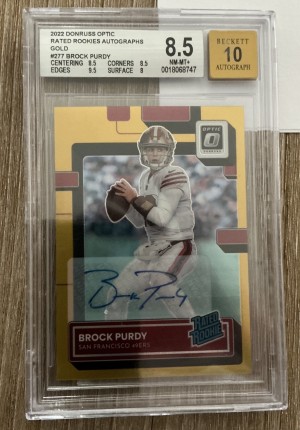 2022 Donruss Optic Brock Purdy Rated Rookie Gold