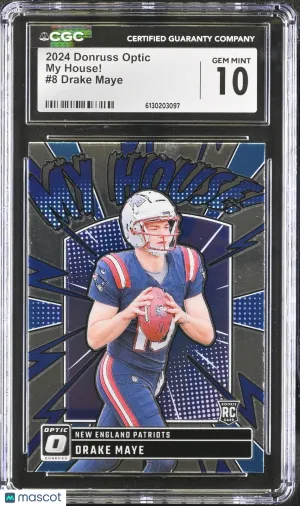 2024 Donruss Optic Drake Maye Rookie My House! #8 CGC 10 New England Patriots