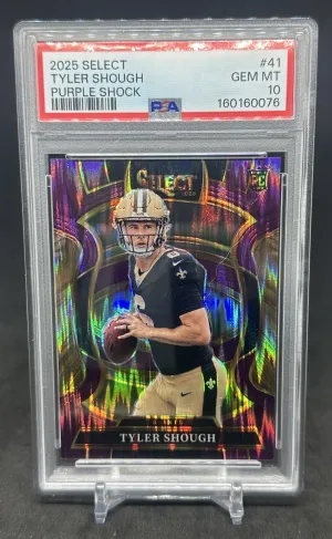 Tyler Shough 2025 Panini Select Concourse Level Purple Shock Prizm /699 Rookie #41 Saints