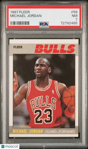 1987 Fleer Michael Jordan #59 PSA 7 front