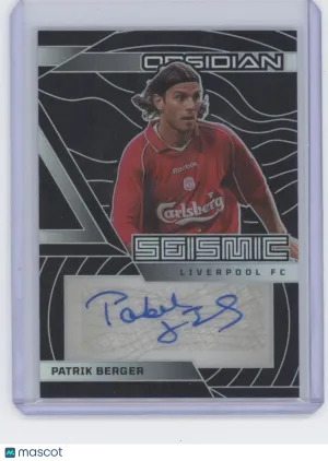 2026 Panini Obsidian Seismic Patrik Berger SE-PBE Auto /199 Liverpool FC Soccer Card