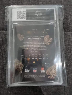 2025 Topps Chrome Lamar Jackson Fortune Blue Refractor /150 F15-1 Football Card back