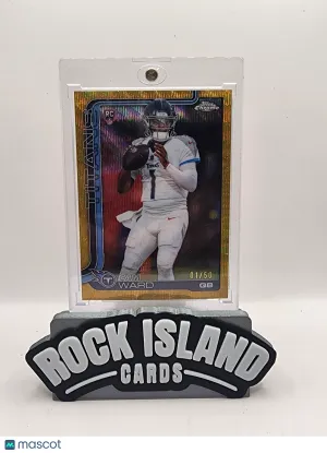 Cam Ward 2025 Topps Chrome #314 Gold Wave Refractor Rookie 01/50