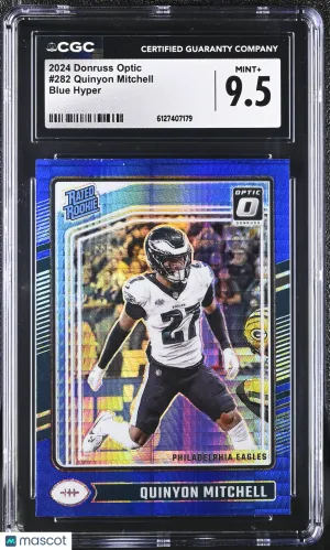 2024 Donruss Optic Quinyon Mitchell Blue Hyper Rookie #282 CGC 9.5 Philadelphia Eagles