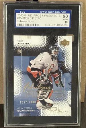 2000-01 Upper Deck Pros & Prospects Rick DiPietro Hockey Card #114 SCG 10